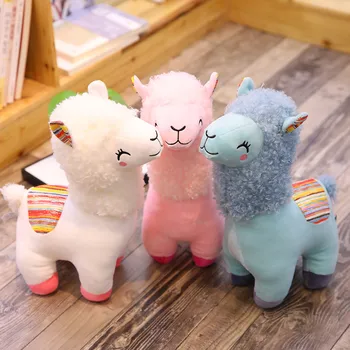 Güzel 25/35cm Alpaka Lama peluş oyuncak Bebek Hayvan Doldurulmuş Hayvan Bebek Yumuşak Peluş Alpaka Çocuklar İçin Doğum Günü Hediyeleri 4 Renkler
