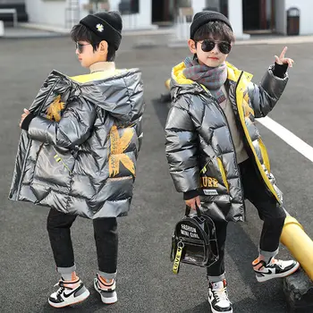 Çocuk Giysileri Erkek Kalınlaşmış Pamuk kapitone ceket Kış Çocuk Ceket Yeni Kore Versiyonu Parkas Moda Giyim-20 Derece