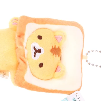 1 ADET Popüler Ekmek Kedi Tost Peluş Bebek Küçük Kolye Küçük Sarı Çanta Büyük Doldurulmuş Hediye Çocuklar için