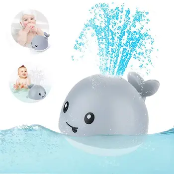 Bebek Banyo Oyuncakları Sprey Su Duş yüzme havuzu Banyo Oyuncakları Çocuklar için Elektrikli Balina Banyo Topu LED bebek oyuncakları Hediye