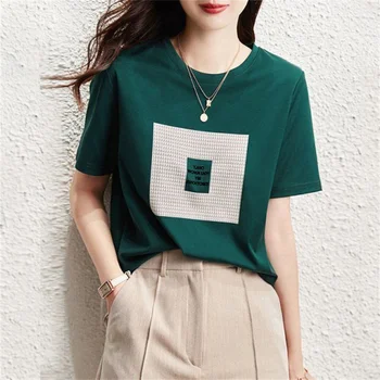Büyük boy T Shirt Kadın Tee Gömlek Kısa Kollu Kadın T-Shirt Harajuku Üstleri Pamuk yaz giysileri Artı Boyutu Moda