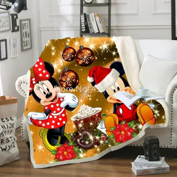 Disney Minnie Mickey Mouse Yılbaşı Hediyeleri Bebek Peluş Battaniye Atmak çekyat Kapak Tek e n e n e n e n e n e n e n e n e n e Yatak Erkek Kız Çocuklar için