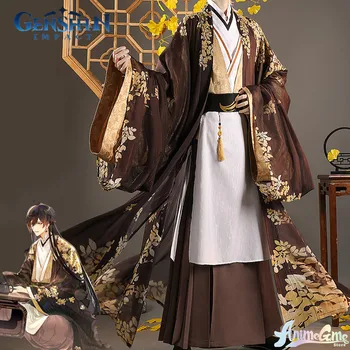 Yeni Anime Genshin Darbe Zhongli Cosplay Kostüm Denghua Zhong Li Morax Oyun Üniformaları Antik Stil Karnaval parti giysileri