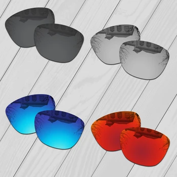 E. O. S 4 Pairs Siyah ve Gümüş ve Buz Mavisi ve Yangın Kırmızı Polarize Yedek Lensler Oakley Frogskins OO9013 Güneş Gözlüğü