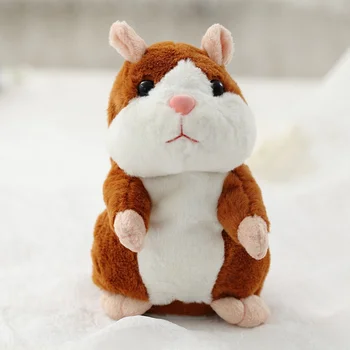 Dropshipping Promosyon 16 cm 18 cm Talking Hamster Oyuncaklar Konuşmak Ses Tekrar Dolması Peluş Elektrikli Oyuncaklar Hayvan Sevimli Hamster oyuncaklar