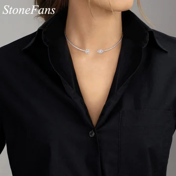 Stonefans Su Damlası Yaka Gerdanlık Boyun Zinciri Rhinestone Kolye Kadın Moda Kristal Klavikula Zincir kolye Takı