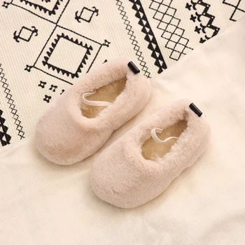 Sıcak tutmak Çocuk günlük ayakkabı Kış Bebek Kız Prenses Ayakkabı Yumuşak Alt Kalınlaşmak Faux Kürk Çizmeler SMM006