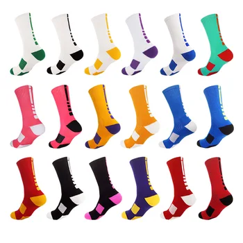 Yüksek Kaliteli Erkek basketbol çorapları Kaymaz Yetişkin Spor Açık Koşu Bisiklet Nefes Çabuk Kuruyan 13 Renkler Moda Çorap