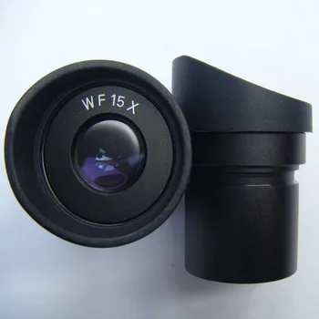 2 adet Lastik Göz Maskesi Siperliği ile WF15X 15 mm Geniş Açılı Montaj Boyutu 30mm Zoom Stereo Mikroskop Optik Mercek Lens
