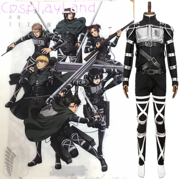 Titan 4 Final Sezon Rivaille Cosplay Kostüm Cadılar Bayramı Kıyafet Shingeki hiçbir Kyojin Takım Zırh Üniforma Erkekler Suit