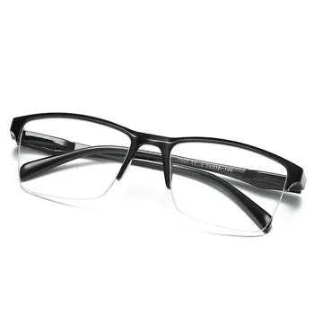 Yarım Çerçeve Okuma Siyah Gözlük Presbiyopik Gözlük Erkek Kadın Uzak Görüş Gözlüğü Gücü + 75 İla + 400 İş Ofis