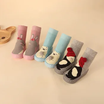 Toddler Kapalı Çorap Ayakkabı Yenidoğan Bebek Çorap Kış Kalın Havlu Pamuk Bebek Kız Çorap Anti Kayma Tabanı Bebek komik çoraplar KF988