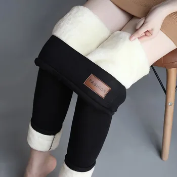 Kış Kadın Tayt Kadife Sıcak Leggins Artı Boyutu Yüksek Bel Sıkı Pantolon Bayanlar Kaşmir Düz Renk Tayt 2021 Ucuz