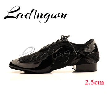 Ladingwu Yeni Stil Erkek Latin Dans Ayakkabıları Rumba Tango Dans Ayakkabıları Erkekler Salsa Ulusal Standart Dans Ayakkabıları Nefes Örgü + PU