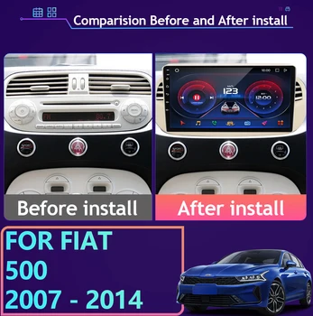 Android Otomatik Carplay Araba Radyo Video Multimedya Oynatıcı Fiat 500 2007 - İçin Navigasyon GPS Wifi Bluetooth 4G Kafa Ünitesi DSP