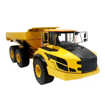 JDM 166 1/14 E450C Hidrolik RC eklemli damperli kamyon RTR sarı W/ ses ışık sistemi Flysky I6s 10CH Motor