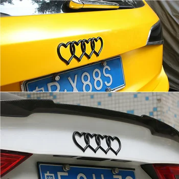 Aşk Kalp Logo Arka Trunk Rozeti Amblemi çıkartma için Yedek Audi araba logosu çıkartması araba kuyruk etiket araç