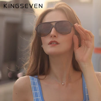 KINGSEVEN Vintage 70s Güneş Gözlüğü Kadın Erkek Retro Pilot Büyük Çerçeve Renkli Lensler Gözlük UV Koruma Tonları