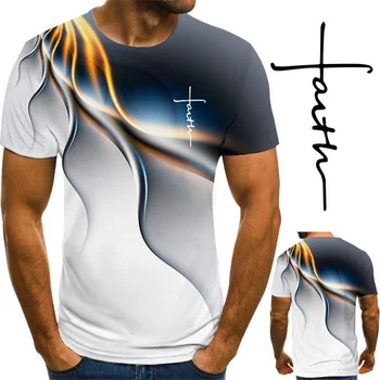 Erkekler Moda Erkekler İsa Çapraz İnanç T Shirt Grafik Tees Hıristiyan Gömlek Dini Üstleri