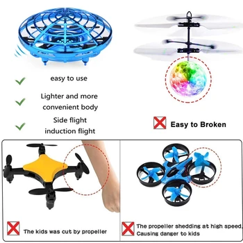 MKTOYS UFO Mini Drone Oyuncaklar Çocuklar için Helikopter Kızılötesi İndüksiyon Uçak Uçan Top Quadcopter Drone Çocuklar için NOEL Hediyeleri