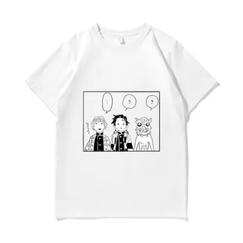 Anime iblis avcısı Kimetsu Hiçbir Yaiba Tanjirou Kamado 2022 Japon Tasarım Manga Baskı Yaz Gevşek Rahat Tasarım Çift T-shirt