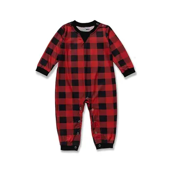Noel Aile Eşleştirme Pijama Ekose Giyim Aile Giyim Seti Annem ve ben Giysi Yetişkin Çocuk Ev Tekstili Bebek Romper Pajas