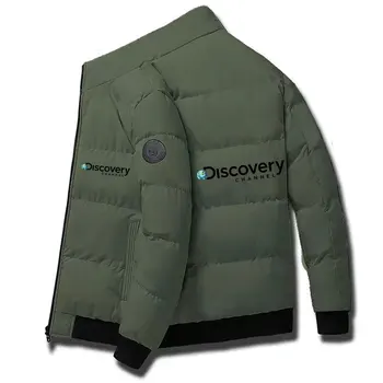 2022 sonbahar ve kış Discovery Channel erkek etnik fermuar Aşağı ceket rahat pilot ceket eşarp yaka moda ince ceket