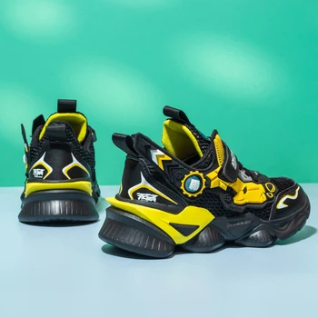 Yeni Moda Erkek koşu ayakkabıları 7 İla 12 Yıl Tasarımcı Çocuk Ayakkabı Örgü Yaz Spor Tenis Çocuk Erkek Sneakers Ücretsiz Kargo
