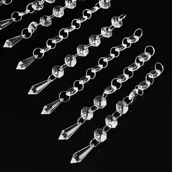 30 ADET akrilik kristal boncuklar zincir avize kolye ışık Garland asılı düğün Ev partisi Dükkanı Bar sayacı dekor Led lamba