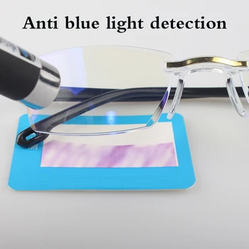 Çerçevesiz okuma Anti mavi ışık gözlük kadın erkek Kare Çerçevesiz Retro şeffaf Lens presbiyopik okuma gözlüğü kadınlar için
