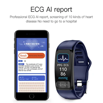 P12 EKG PPG SPO2 Akıllı Bant IP67 Su Geçirmez Spor İzci akıllı saat Kalp Hızı Kan Basıncı oksijen monitörü Spor Bilezik