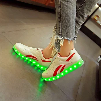 7 ipupas 2018 Kırmızı dimi Sepet light up sneakers erkek kız ayakkabı led schoenen rahat çocuk homme aydınlık sneakers Unisex Chaussures