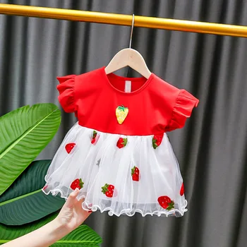 0-2Y yenidoğan bebek kız yaz giyim elbise prenses birthdya parti tutu elbiseler toddler bebek giyim kız elbise