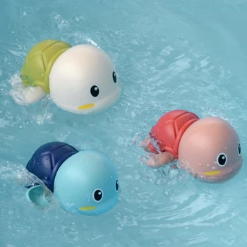 Bebek Banyo Yüzme Havuzu Oyuncak Kaplumbağa Yürümeye Başlayan Ebeveyn-çocuk Etkileşimi Wind-up Banyo Oyuncak Yüzme Havuzu Aksesuarları BPA Ücretsiz