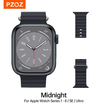 PZOZ Apple Watch iWatch Serisi Ultra 8 7 6 5 3 SE 49mm 40 45 41 42 38 44 mm Okyanus Bant bilezik Dokuma Silikon Kordonlu Saat