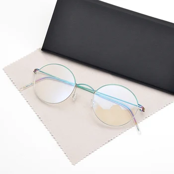 Danimarka Gözlük Marka Saf El Yapımı Vintage Oval gözlük çerçeve gözlük miyopi okuma gözlüğü erkekler ve kadınlar Orijinal Kılıf