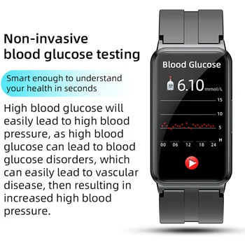 Xiaomi Kan Şekeri Akıllı Bant Vücut Sıcaklığı EKG HRV İzleme Spor Bilezik IP67 Su Geçirmez Çok spor Modları İzle