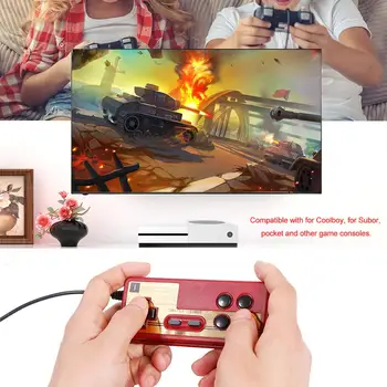 Evrensel Denetleyici Coolboy Subor Oyun Joystick Kablolu 8 Bit TV Kırmızı Ve Beyaz Makine Oyun Oyuncu Kolu Gamepad Denetleyici