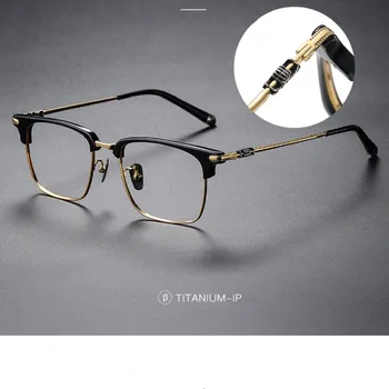 2022 Yeni Varış Saf Titanyum Gözlük Çerçevesi Retro Kare Erkek Reçete Gözlük Kadın Anti-mavi Optik Miyopi Gözlük