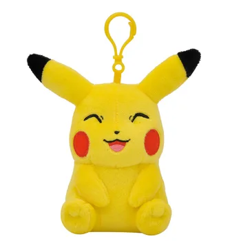 13cm Pokemon Anime Peluş Anahtarlık Kawaii Pikachu Snorlax Psyduck Sırt Çantası Dekorasyon Kolye Peluş oyuncak bebekler İçin doğum günü hediyesi