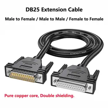 Saf Bakır DB25 Uzatma Kablosu Erkek Kadın 25-pin Kablo Paralel Port Kablosu Seri Bilgisayar Monitörü Veri Kablosu