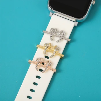 Watchband Takı Aksesuarları Yay-düğüm Şekli Sevimli Takılar Metal Parlak Çivi Takılar İwatch Askı Evrensel saat kayışı Takılar