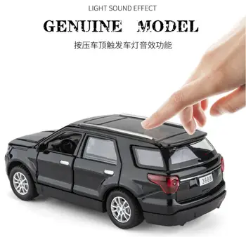 Alaşım Araba Modeli Simülasyon 1/36 Ford Explorer SUV Metal Araba Modeli Ses Ve ışık Alaşım Oyuncak araba Hediyeler İçin Boy Ücretsiz kargo