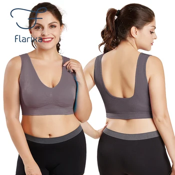 Flarixa S-6XL Artı Boyutu kadın İç Çamaşırı Push Up Sütyen Kemiksiz Dikişsiz Görünmez Spor Üstleri Yoga Spor Sutyeni spor salonu tüpü Üst