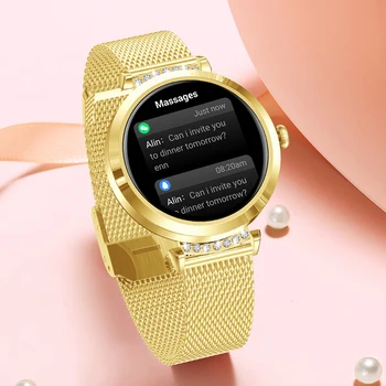 IP68 Su Geçirmez akıllı saat Kadınlar Güzel Bilezik nabız monitörü Uyku İzleme Smartwatch Bayanlar Bağlantı IOS Android + Hediye