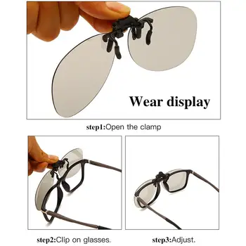 LongKeeper Polarize güneş gözlüğü üzerinde klip Erkekler Kadınlar Sürüş gece görüş gözlüğü Oval Ayna Lens Fotokromik güneş gözlüğü Gafas