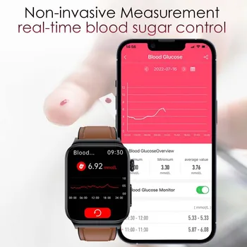 DIGWKD Smartwatch EKG Kan Şekeri Kan Basıncı Vücut Sıcaklığı İzleme 1.83 inç Akıllı Sağlık Spor İzle Erkekler Kadınlar için