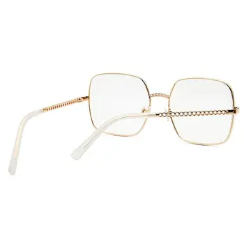 LongKeeper Moda Gözlük Çerçeve Metal Şeffaf lens Kare Gözlük Kadın Büyük Altın Gümüş Göz Aksesuarları Oculos De Gri