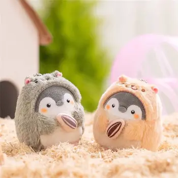 Sevimli Penguen Peluş Bebek Oyuncak Karikatür Chan Hayvan peluş oyuncaklar Kawaii Anime Hamster Anahtarlık Yüzük Çanta Kolye Hediye için Bebek kız