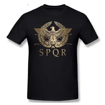 Roma imparatorluğu standart kalkan serin ve komik kısa kollu rahat moda pamuk T-shirt Tee gömlek